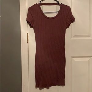 Purple/brown short sleeve dress
